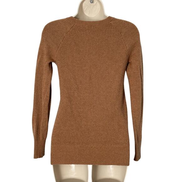 J.Crew Waffle Knit Round Neck Sweater Brown Size XS - Picture 2 of 6